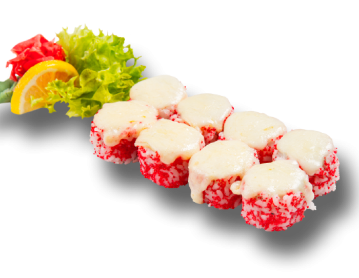 Запеченный ролл с лососем и сыром